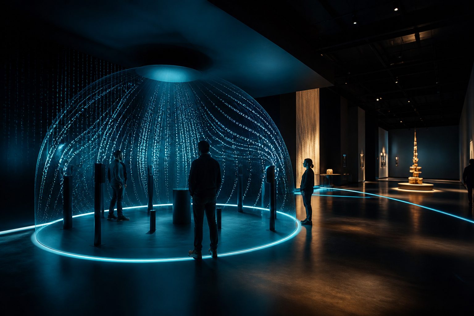 Wizualizacja interaktywnej instalacji audio w muzeum